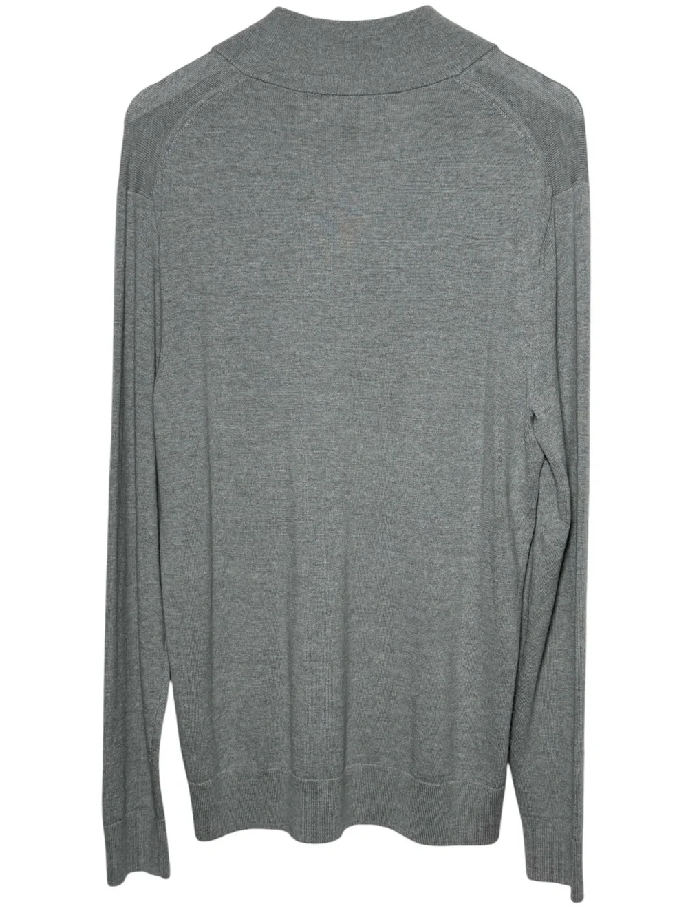 Banana Republic Tall Length Heather Gray Italian Merino Quarter Zip Sweater L